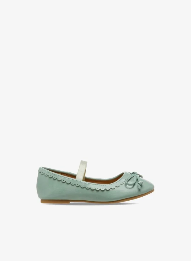 Flora Bella By Shoexpress Flora Bella Girls Scallop Detail Elasticated Strap Ballerina Shoes