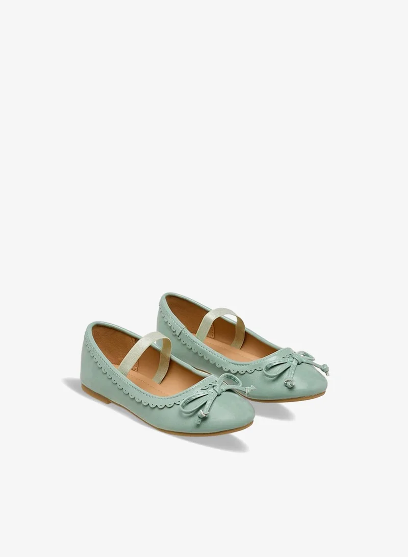 Flora Bella By Shoexpress Flora Bella Girls Scallop Detail Elasticated Strap Ballerina Shoes