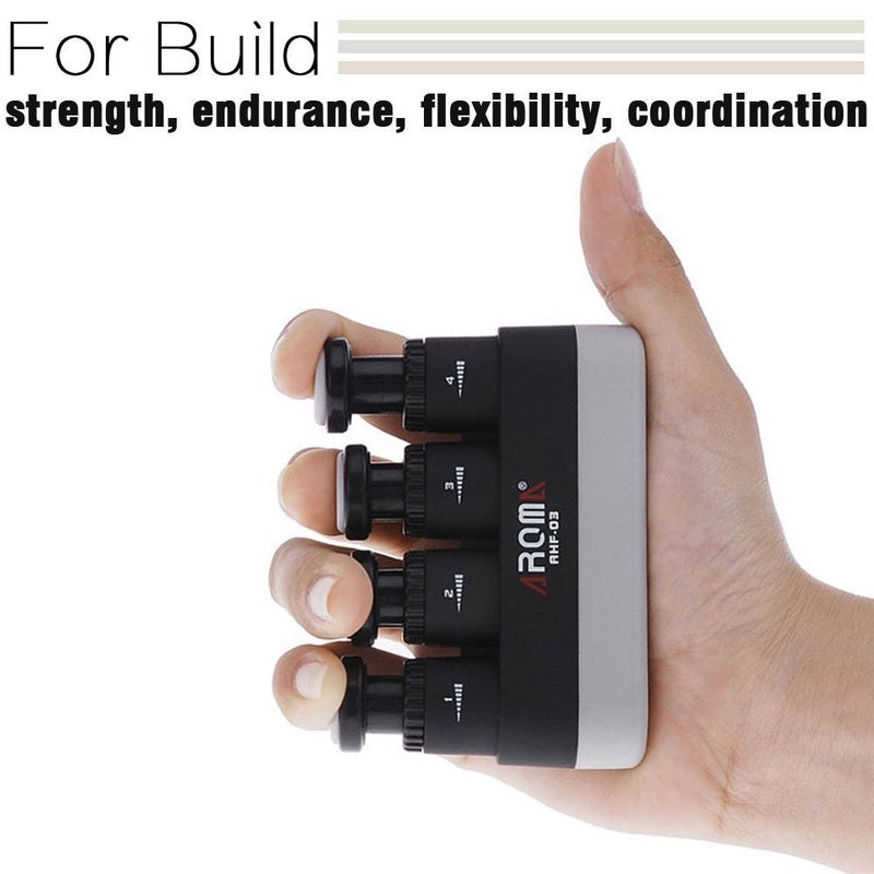 OIBTECH Finger Strengthener,4 Tension Adjustable Hand Grip Exerciser Ergonomic Silicone Trainer for Guitar,Piano,Trigger Finger Training, Arthritis Therapy and Grip, Rock climbing (AHF-03) - Image 3