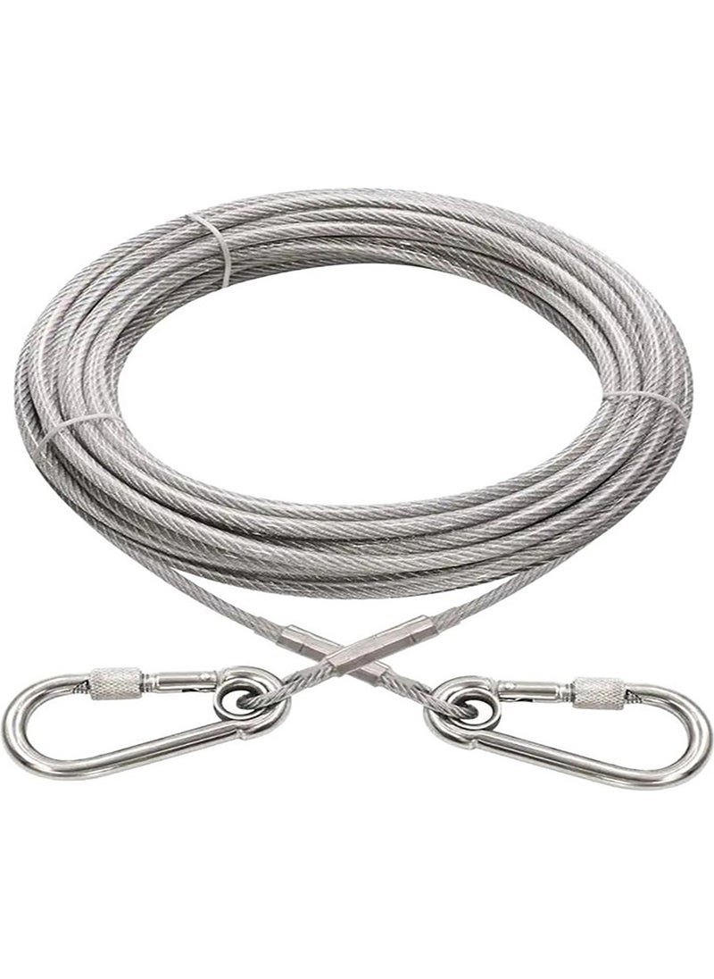 PADRİ - mm 5 Meters + 2 Screw Carabiner Dog Garden Tethering Rope Transparent Color (90 Kg) - Image 1