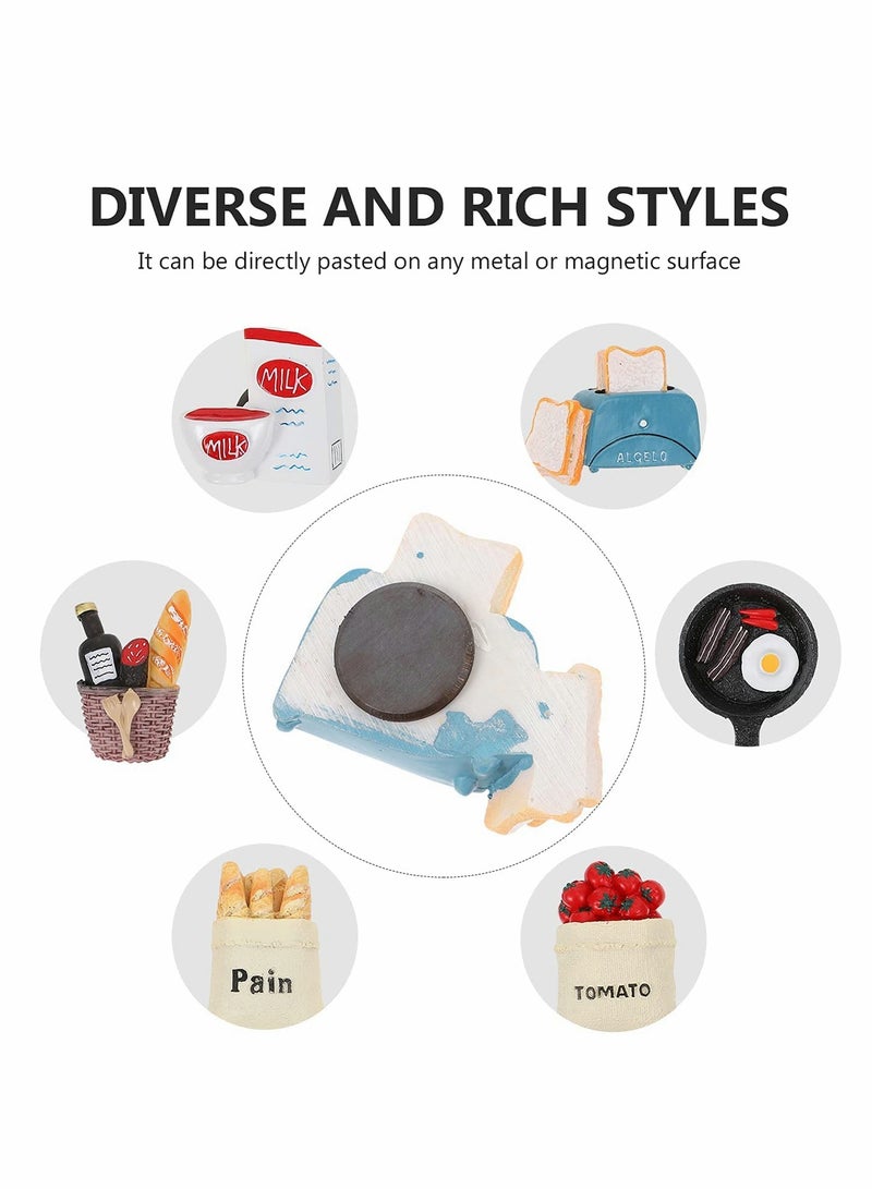 SOLARAE Sure! Here’s a revised title for your product:"Set of 6 Cartoon Resin Fridge Magnets - Fun and Colorful Decorative Magnets for Home and Office Use" - Image 2