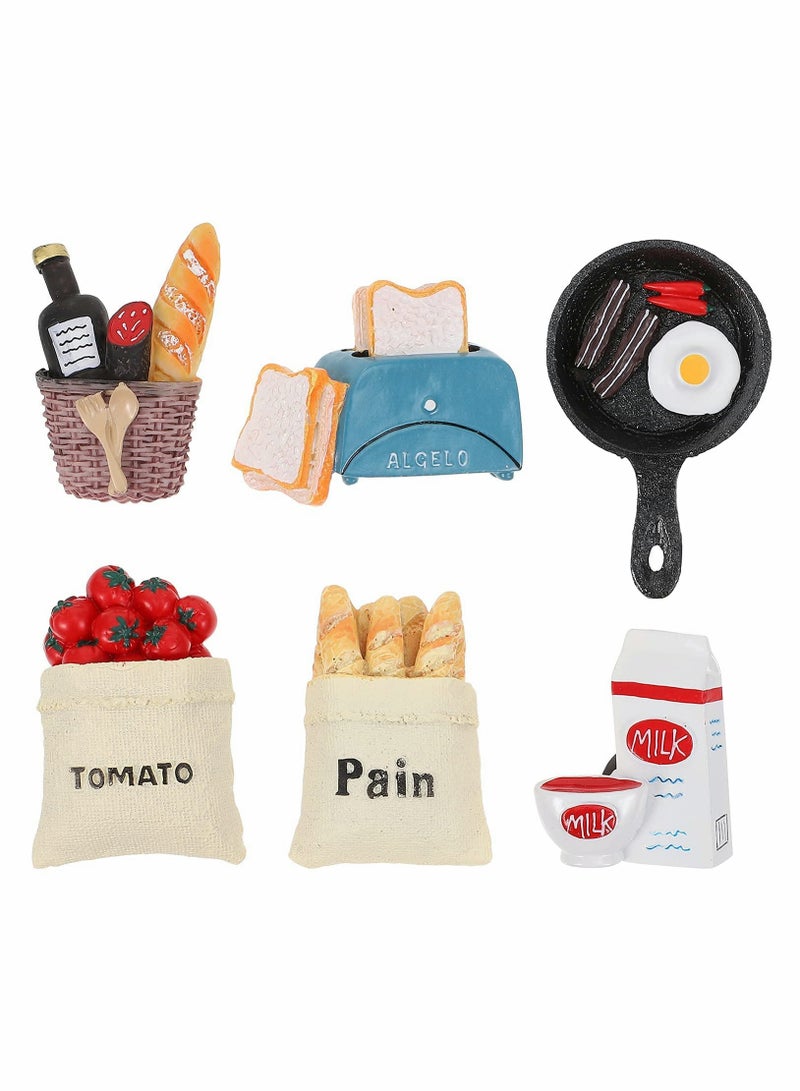 SOLARAE Sure! Here’s a revised title for your product:"Set of 6 Cartoon Resin Fridge Magnets - Fun and Colorful Decorative Magnets for Home and Office Use" - Image 1