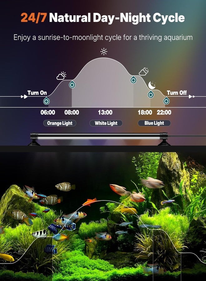 باوفلي مصباح حوض السمك Pawfly مزود بتقنية بلوتوث للنباتات، بقوة 6.5 واط وطول 12 بوصة، يوفر طيفًا كاملاً، مناسب لأحواض السمك من 13 إلى 22 بوصة، مصابيح LED غاطسة مع تحكم عبر تطبيق، أوضاع مؤقت، وسطوع قابل للتعديل. - Image 3