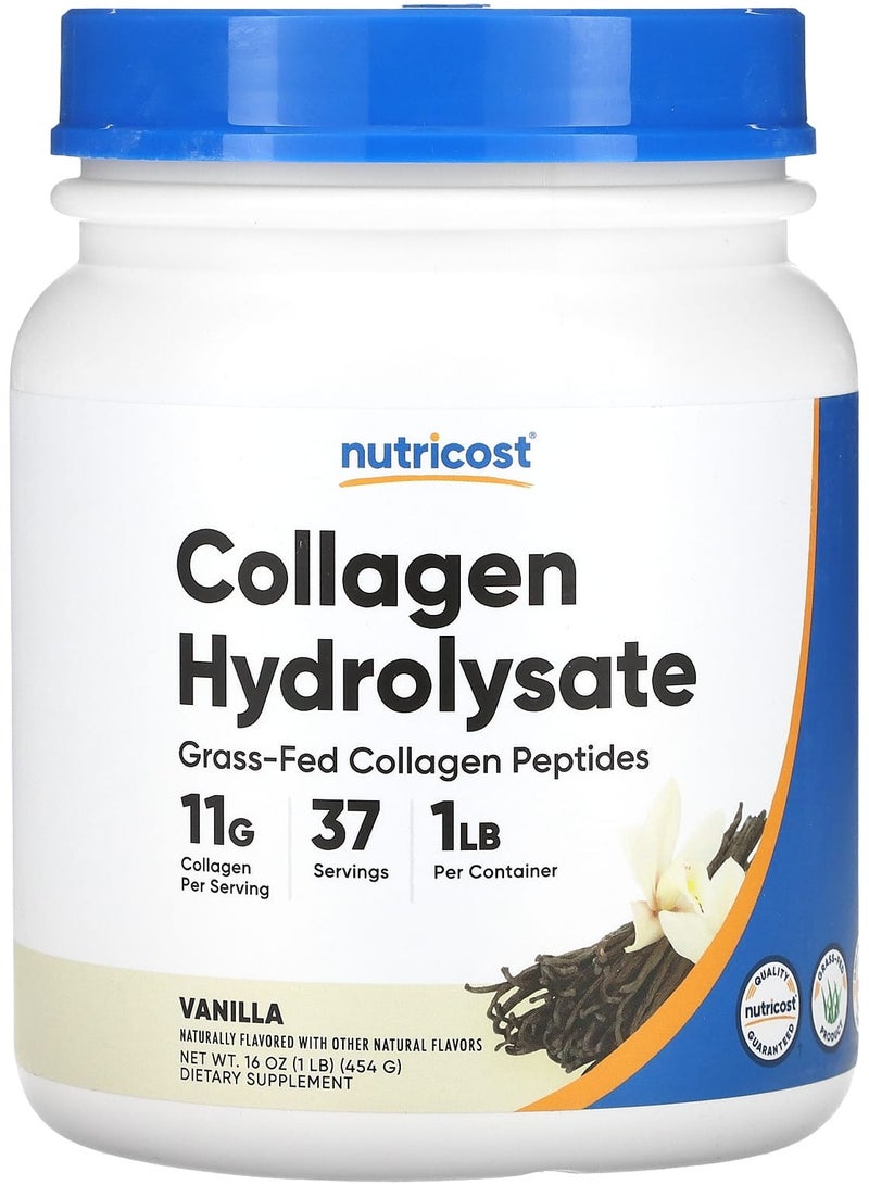 Collagen Hydrolysate, Vanilla, 16 oz (454 g)