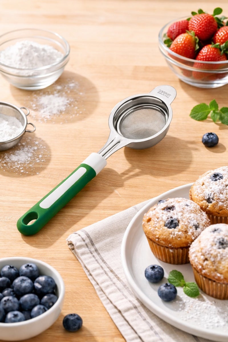 ديسينت ديسنت ستينلس ستيل تي ستراينر ويذ فاين ميش آند هيت ريزِستَنت هاندل | رييوزبل تي فلتر فور لوس تي، هيربس آند سبايسز - Image 4