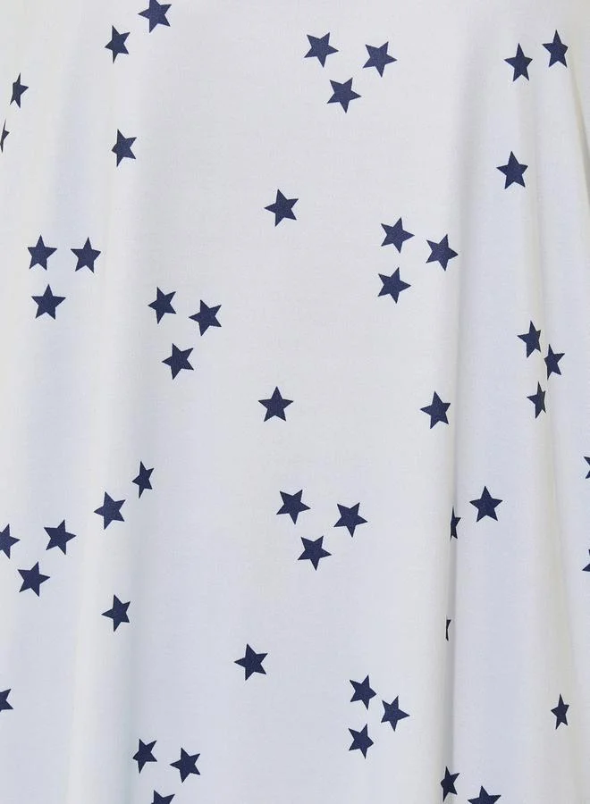 تايك تو All-Over Print Round Neck Nightshirt by Styli