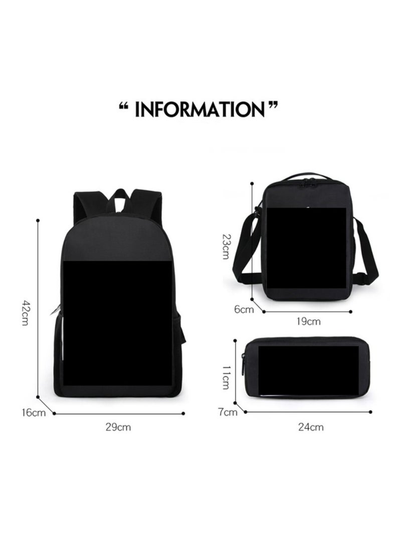 JURASSIC WORLD - New Jurassic Park Dinosaur Three piece Set with Large Capacity Backpack, Student School Bag, Lunch Bag, Pen Bag - Image 1