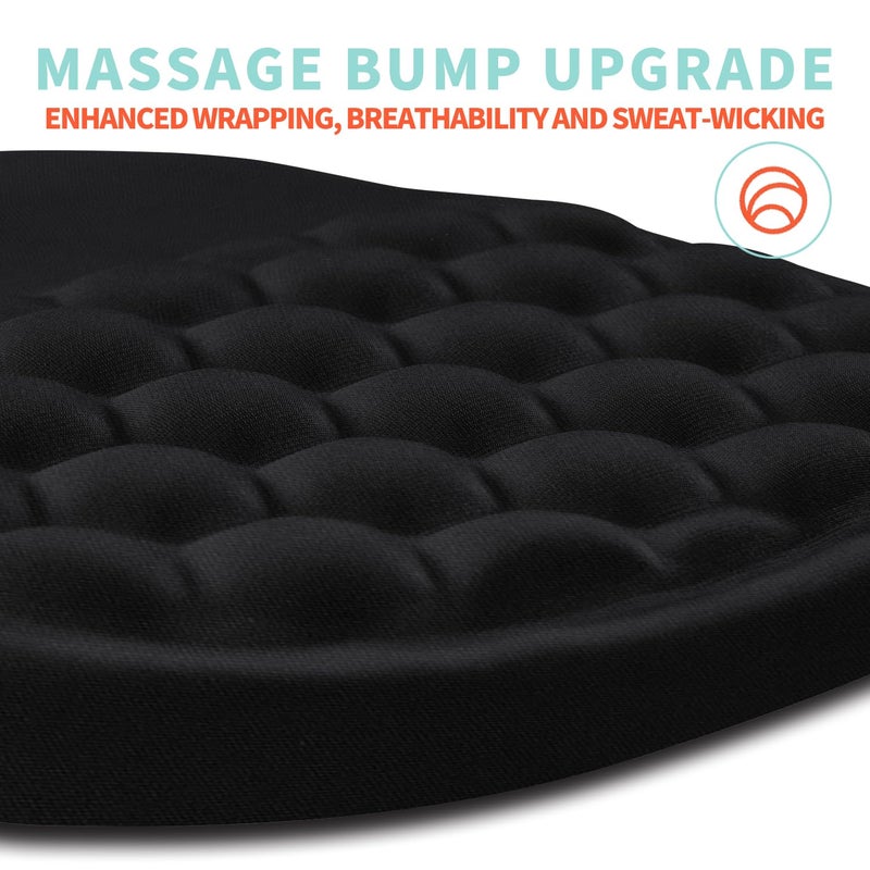 Kuosgm Ergonomic Mouse Pad Wrist Support with Memory Foam Massage Bulge, Carpal Tunnel Pain Relief Mousepad Wrist Rest for Mouse(12x8 inch, Black) - Image 3
