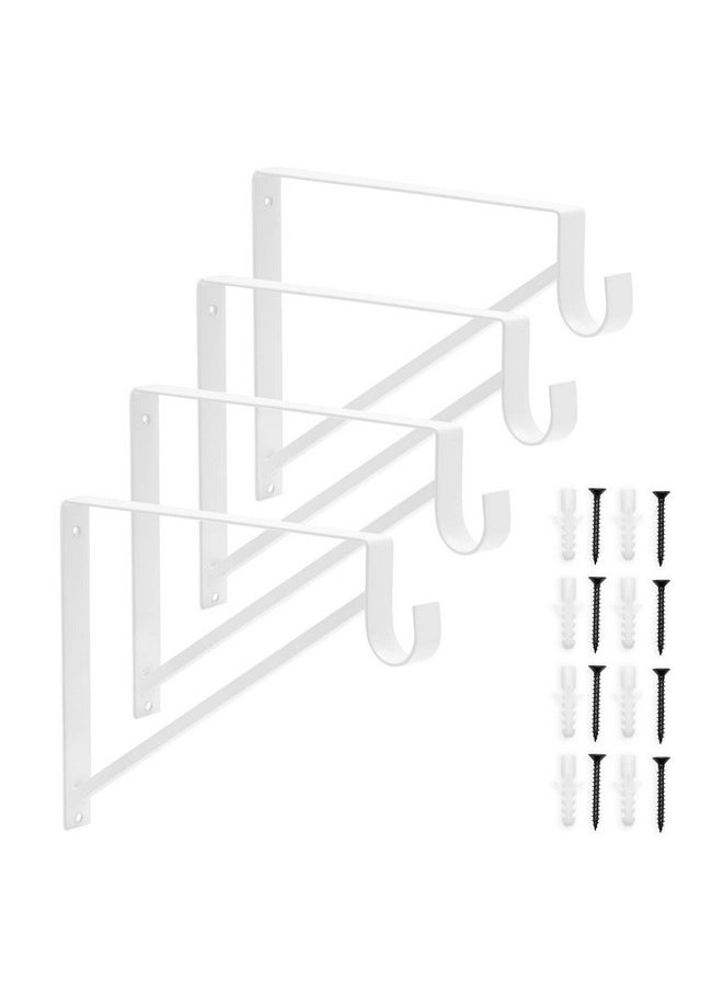 Okuna Outpost 4 Pack White Shelf Brackets with Rod Holder, Heavy Duty Floating Closet Hanger for Clothes, Shoes (12.5 x 1 x 9.5 in) - pzsku/Z849A9A42E1F59CBCC35DZ/45/_/1740982627/790d3662-54d8-4474-9cd9-19019213cbc9