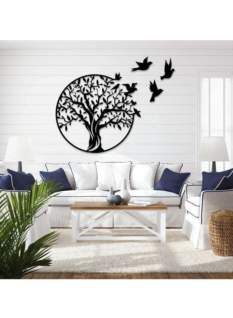 Mijioceon Tree of Life Metal Wall Art Decor Wall Hanging Family Tree Wall Decor Garden Sculptures for Living Room Bedroom Office 30 x 30 cm, Gold - Image 4
