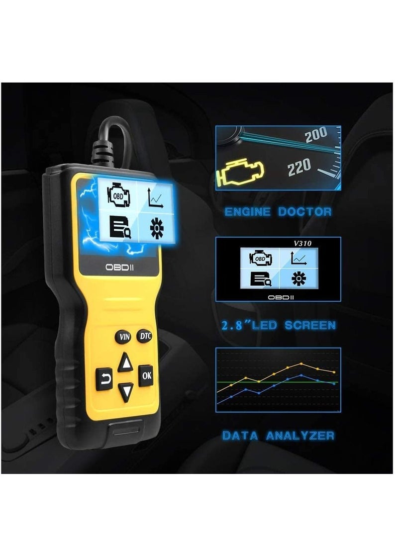 Car Trouble Code Reader, OBD2 Scanner Engine Diagnostics V310 Car Code Reader and Vehicle Car Engine Trouble Diagnostic Code Scanner Tool for All Cars