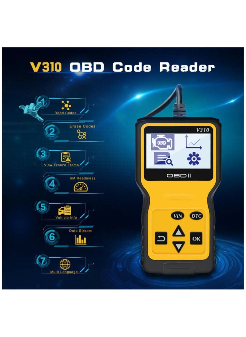 Car Trouble Code Reader, OBD2 Scanner Engine Diagnostics V310 Car Code Reader and Vehicle Car Engine Trouble Diagnostic Code Scanner Tool for All Cars
