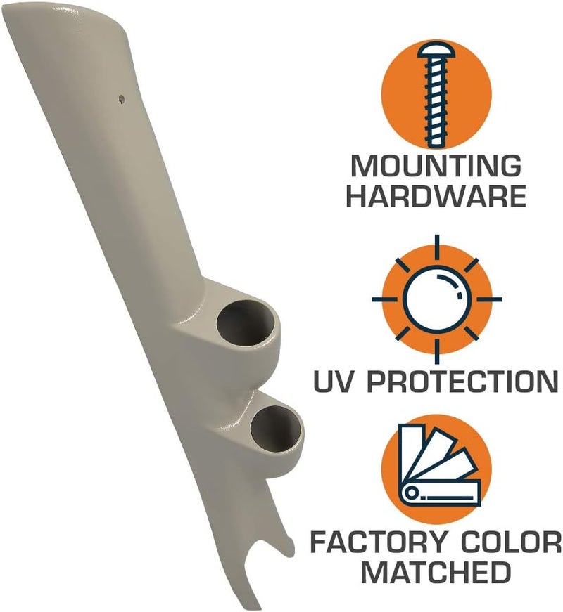 GLOWSHIFT Taupe Full Size Dual Pillar Gauge Pod Compatible with Dodge Ram Cummins 1500 2500 3500 2003-2009 - Factory Color Matched - UV Protected - Mounts (2) 2-1/16" (52mm) Gauges - Image 3