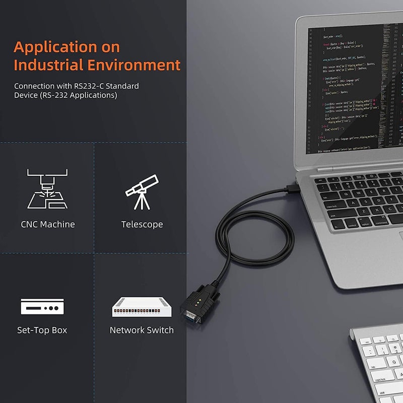 DriverGenius USB232A-B-A | USB to Serial (DB9) Adapter with 3 LEDs - Compatible with Windows 11 and macOS 15 ã€2-Piece/Packageã€‘ - Image 4