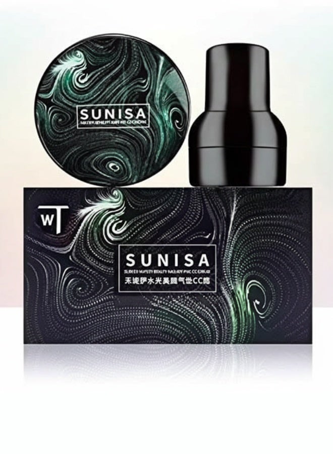 SUNISA Water Beauty Air CC Cream 20 g 100 % Matte Foundation Full Coverage Lightweight Long Lasting Skin Care - Image 1