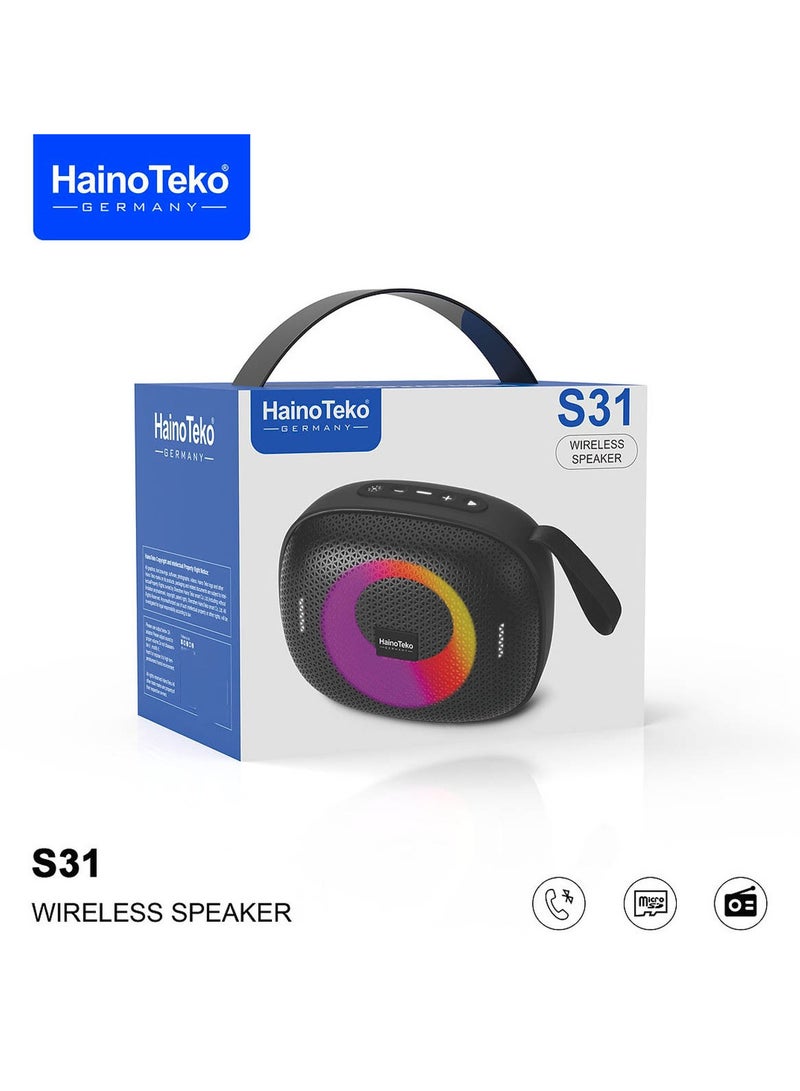Haino Teko Haino Teko Germany S31 Portable Wireless Bluetooth Speaker Black  - Image 4