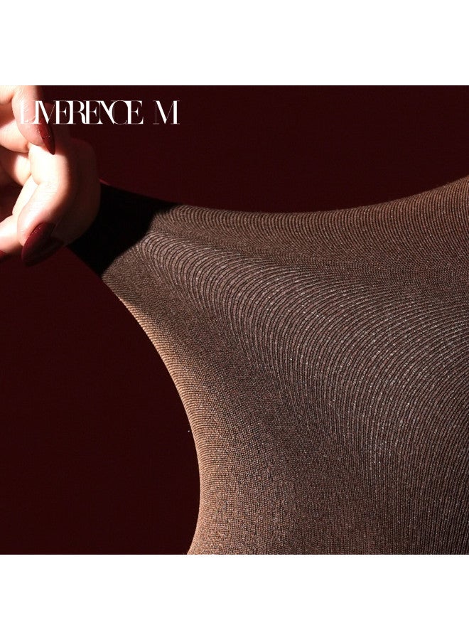 Limerence M Laimi Runsi Autumn Winter Warm Fleece Thick High Waist One-line Crotch Pantyhose Black 1 Pair M - Image 2