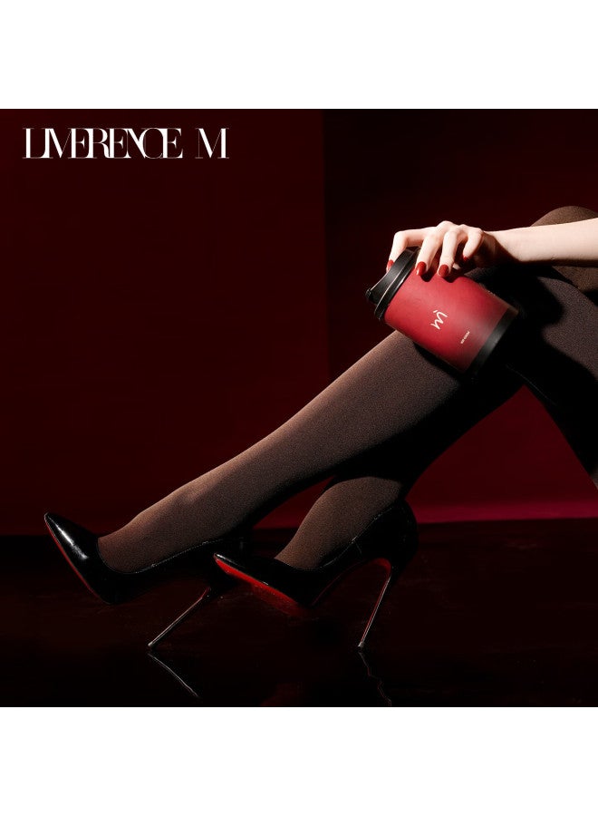 Limerence M Laimi Runsi Autumn Winter Warm Fleece Thick High Waist One-line Crotch Pantyhose Black 1 Pair M - Image 1