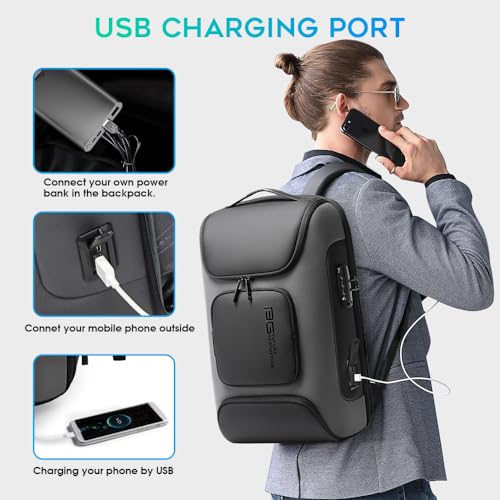 BANGE Business Laptop Backpack Fit for 15.6 INCH,Travel Backpack with USB Charging Port,Men Travel Backpack with Water Bottle Holder for Men and Women… - Image 5