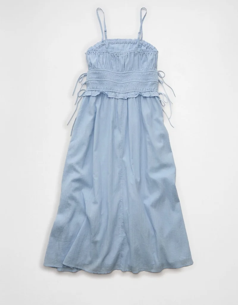 American Eagle  AE Corded Smocking Midi Dress for Women | Best Price UAE