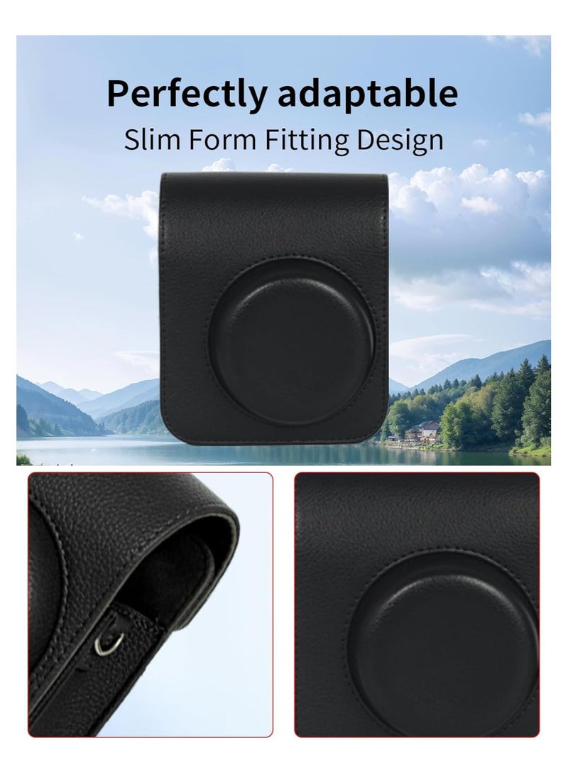 حافظة كاميرا Instax Mini 41 الكلاسيكية - حافظة جلد PU مع حزام كتف لإكسسوارات الكاميرا الفورية - Image 5