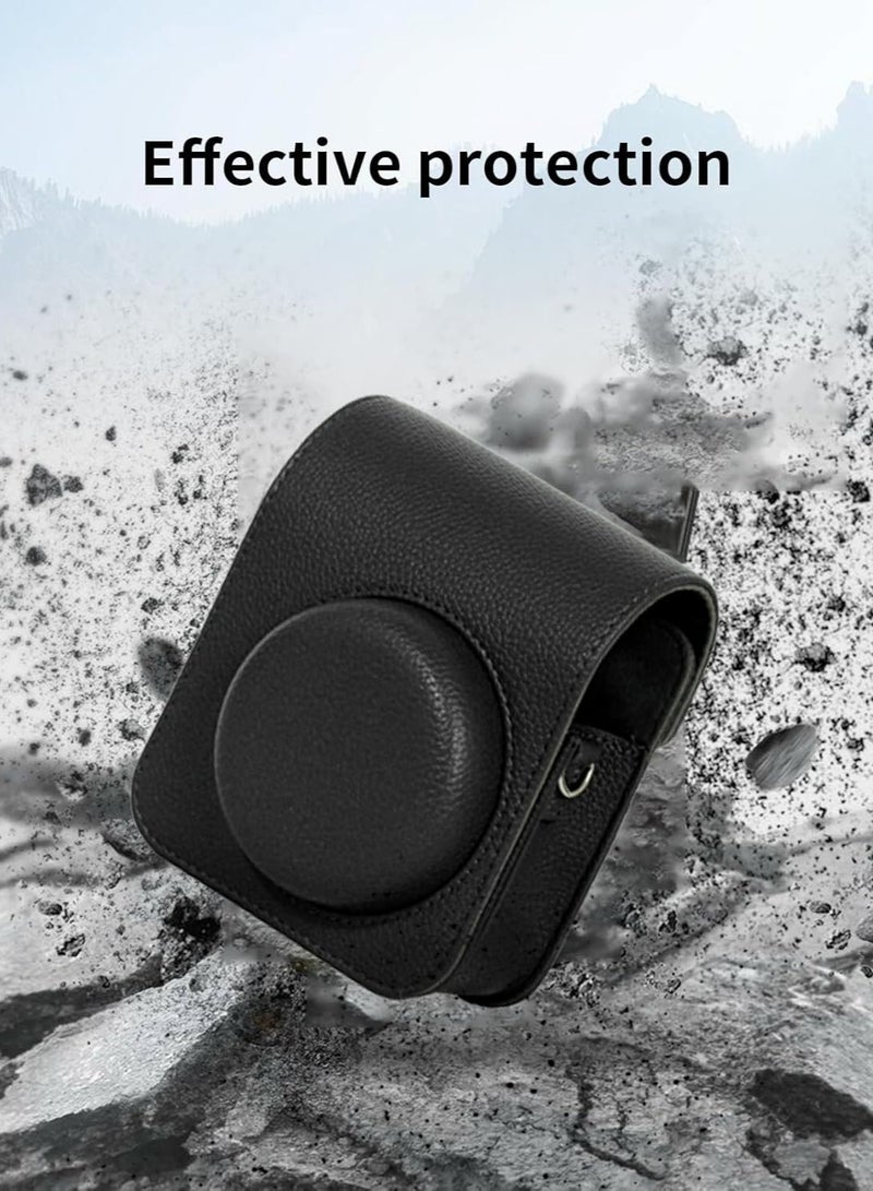 حافظة كاميرا Instax Mini 41 الكلاسيكية - حافظة جلد PU مع حزام كتف لإكسسوارات الكاميرا الفورية - Image 3