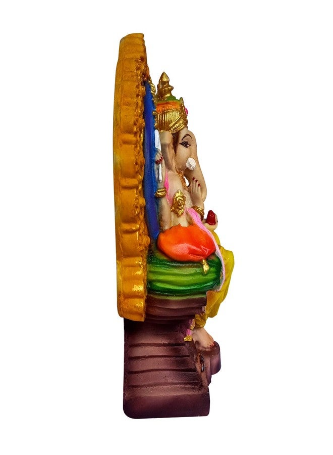 Newven Ganapathy showpiece Ganapati Idol Ganapathi Murti Ganesh Statue Home Decor House Warming Gift for Living Room (Multicolour, 21 cm X 14 cm X 9 cm) - Image 3