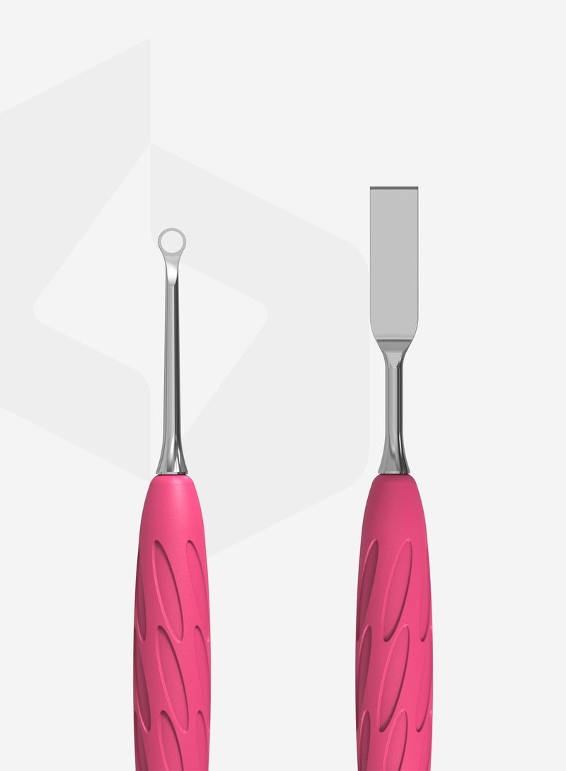 STALEKS PRO Manicure pusher Gummy with silicone handle - UNIQ 11 | TYPE 1 (straight flat and loop pusher) - Image 2