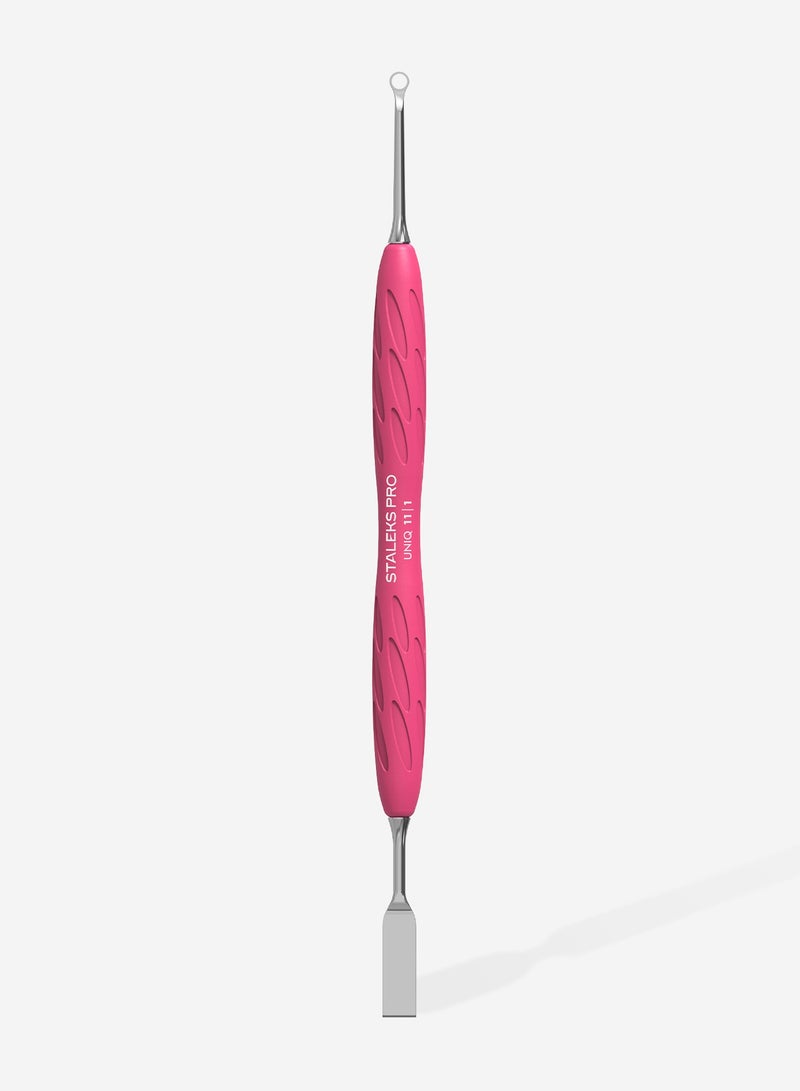 STALEKS PRO Manicure pusher Gummy with silicone handle - UNIQ 11 | TYPE 1 (straight flat and loop pusher) - Image 3