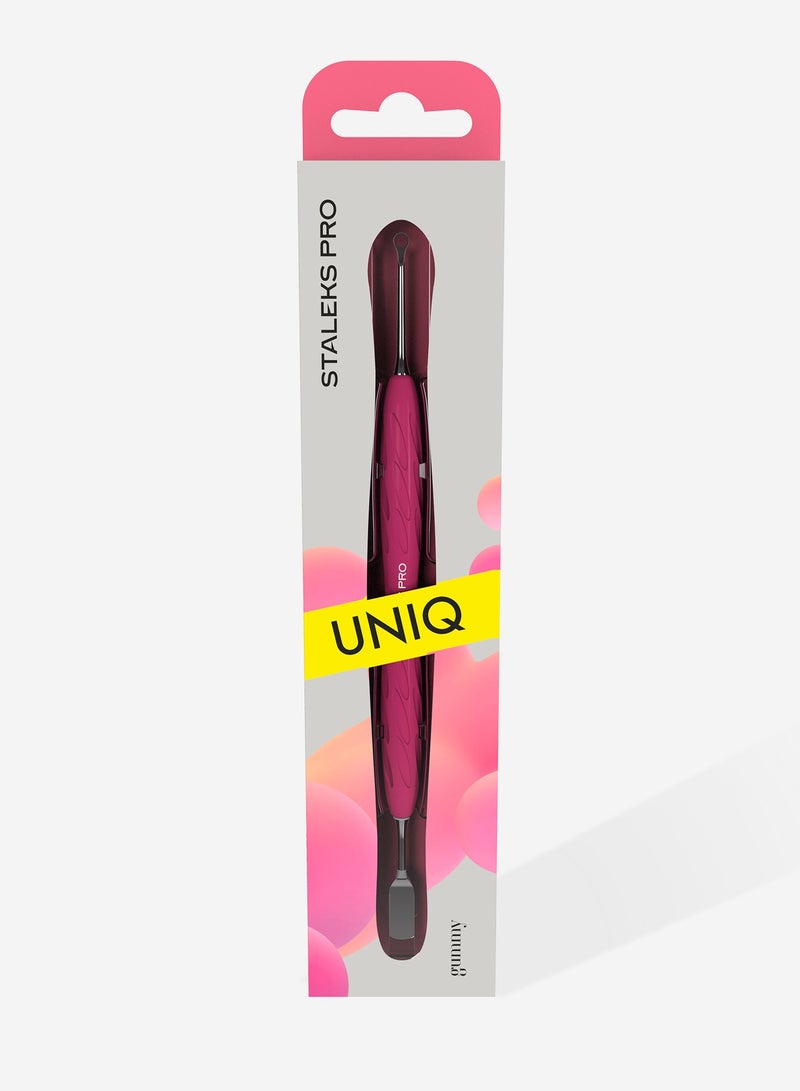 STALEKS PRO Manicure pusher Gummy with silicone handle - UNIQ 11 | TYPE 1 (straight flat and loop pusher) - Image 4