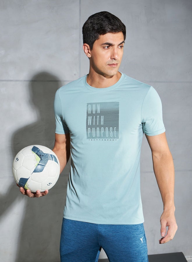 Technosport Graphic Print 4-Way Stretch Slim Fit T-Shirt - Image 4