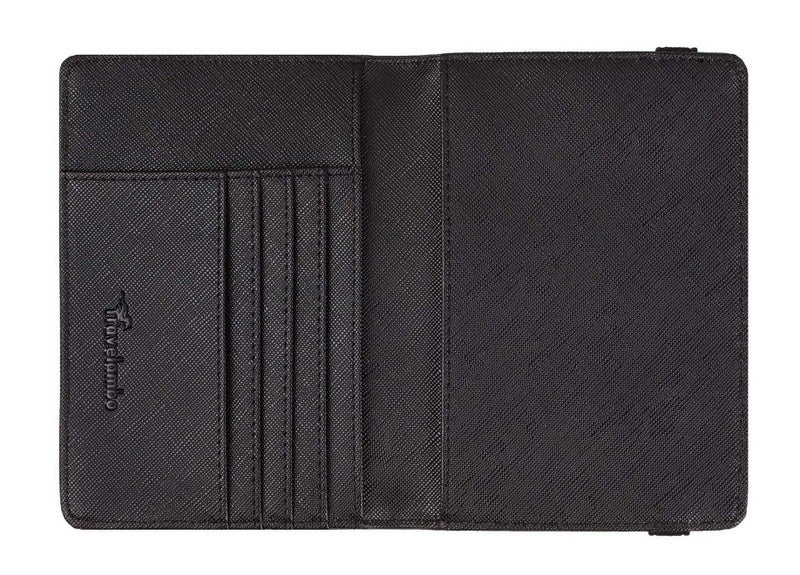 Travelambo Passport Wallet Passport Holder Cover Case Leather Travel Wallet Rfid Blocking for Men Women（Black CH black） - Image 5