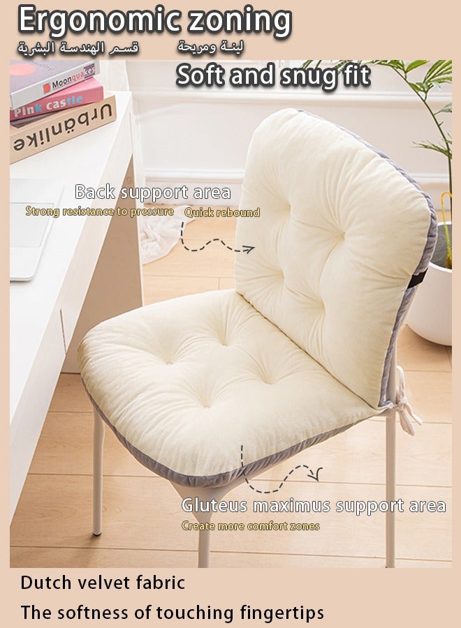 وسادة مقعد طلابية مُسمَّنة مدمجة مع وسادة نمط بسيط، وسائد مقاعد، وسائد مقاعد مكتبية، وسائد مقاعد مُسمَّنة، وسجاد مناسب للفصول الدراسية والمكاتب والمطاعم (أبيض). - Image 1