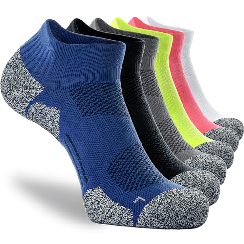CWVLC Unisex Cushioned Compression Athletic Ankle Socks Multipack, 6-pairs Mix-Colors, L (10.5-13 W US/ 9-11.5 M US) - Image 1