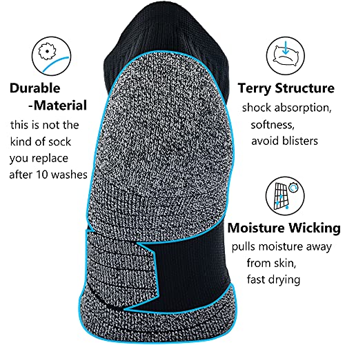 CWVLC Unisex Cushioned Compression Athletic Ankle Socks Multipack, 6-pairs Mix-Colors, L (10.5-13 W US/ 9-11.5 M US) - Image 4