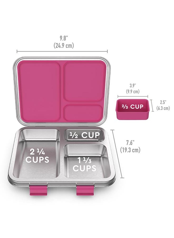 بنتجو Kids Stainless Steel Lunchbox - Fushia - Image 3
