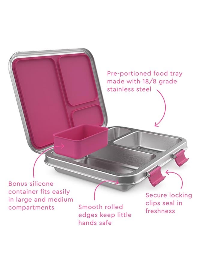 بنتجو Kids Stainless Steel Lunchbox - Fushia - Image 2