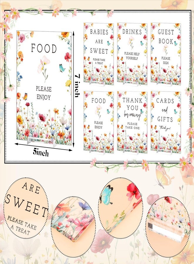 Vercraft Wildflowers Baby in Bloom Table Decorations Take One Sign Thank You Acrylic Sign Centerpieces with Stand 5 x 7" Wedding Birthday Party Decorations for Guests Gifts - Image 3
