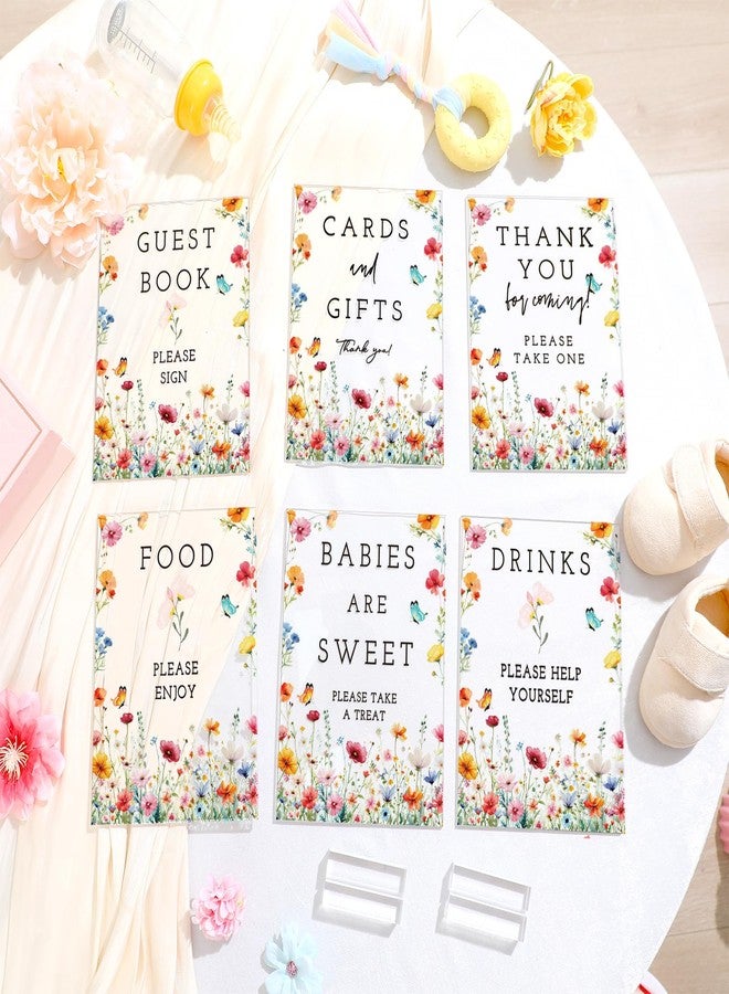 Vercraft Wildflowers Baby in Bloom Table Decorations Take One Sign Thank You Acrylic Sign Centerpieces with Stand 5 x 7" Wedding Birthday Party Decorations for Guests Gifts - Image 2