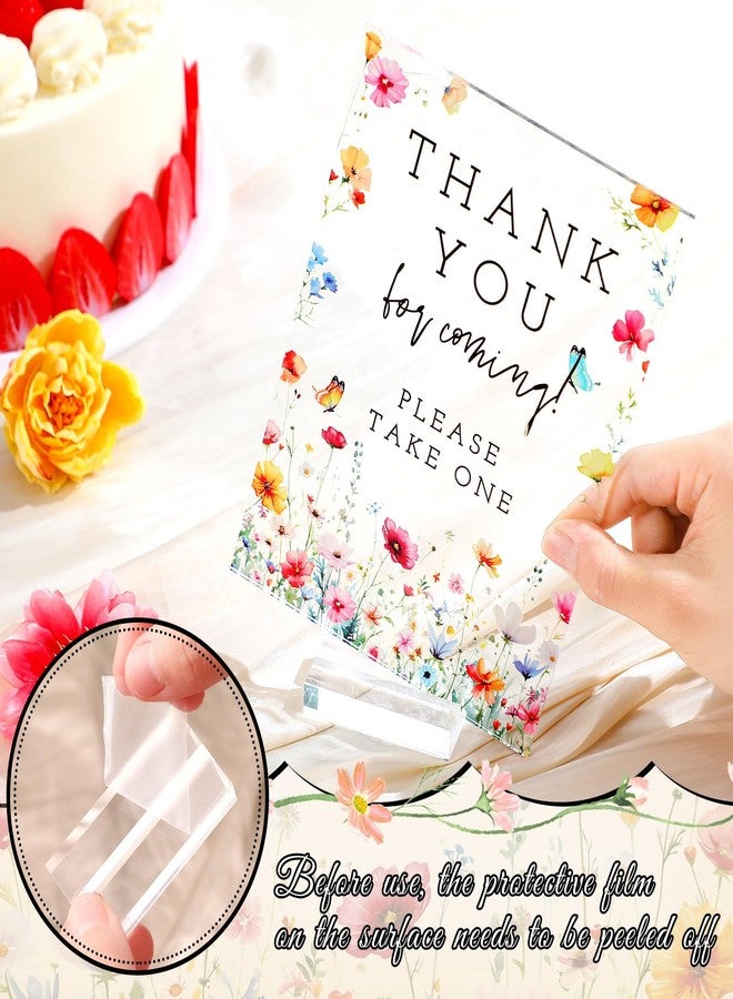 Vercraft Wildflowers Baby in Bloom Table Decorations Take One Sign Thank You Acrylic Sign Centerpieces with Stand 5 x 7" Wedding Birthday Party Decorations for Guests Gifts - Image 4