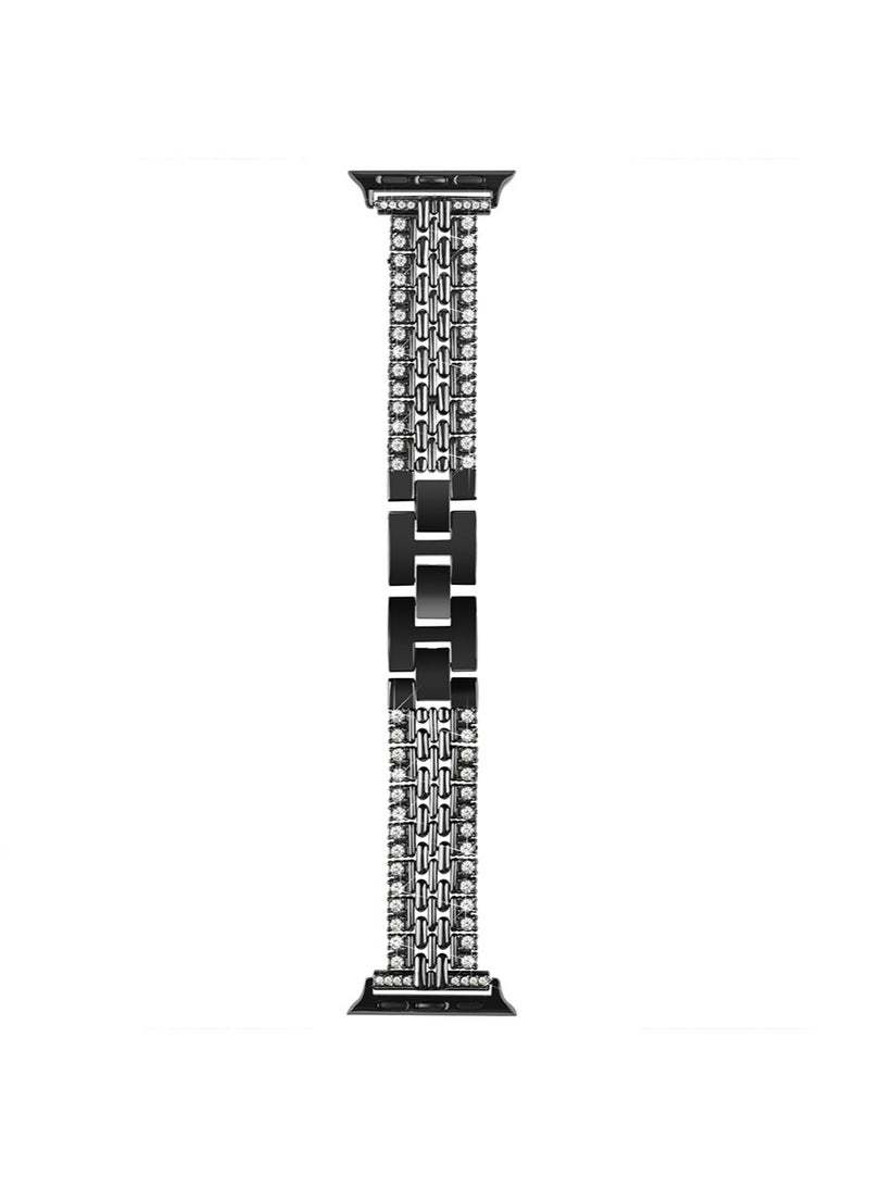 Compatible for Apple Watch Band 41mm 40mm 38mm Women Slim Jewelry Bling Band, Diamond Rhinestone Bracelet Replacement Metal Strap for iWatch Series SE/9/8/7/6/5/4/3/2/1 - Image 2