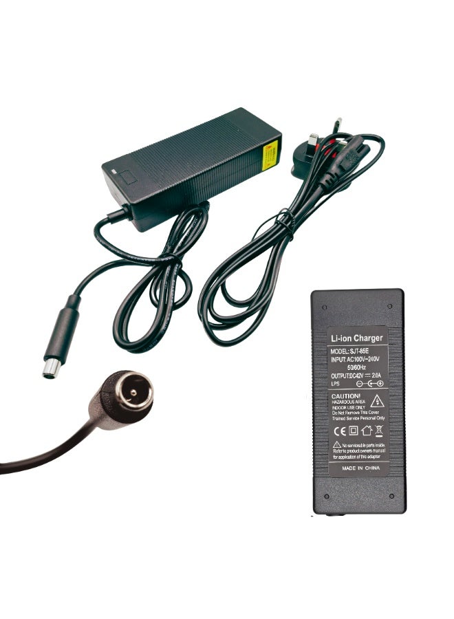 Fukukawa Electric Scooter Charger 42V 2A 8MM Pin Fast Charging Adapter with UK Plug for E-Bike & Mobility Scooter - Image 1