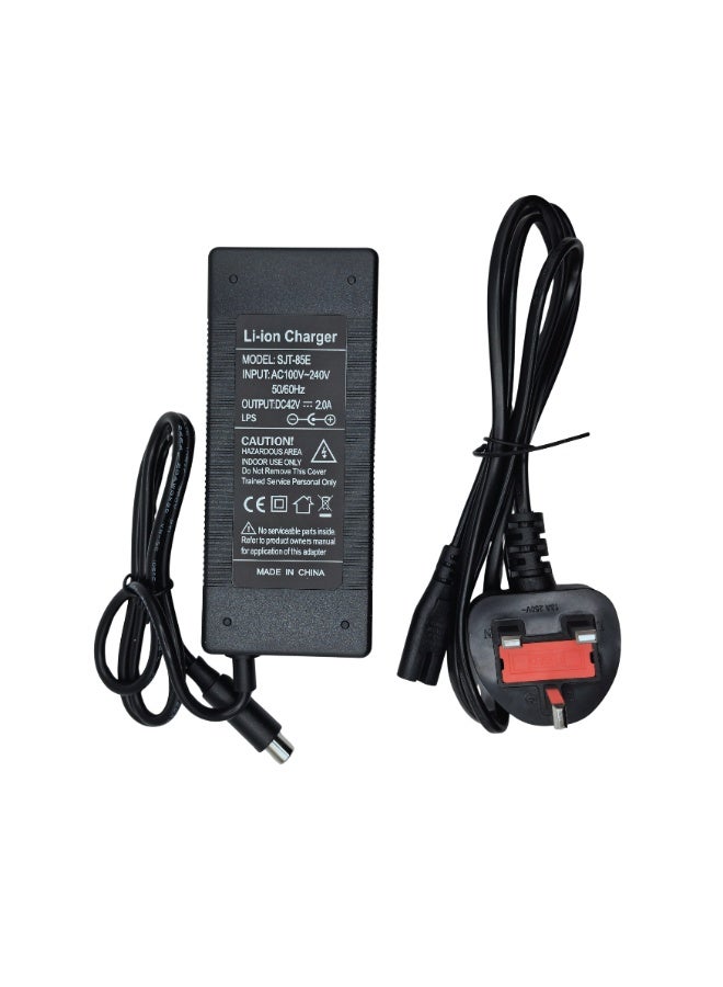 Fukukawa Electric Scooter Charger 42V 2A 8MM Pin Fast Charging Adapter with UK Plug for E-Bike & Mobility Scooter - Image 2