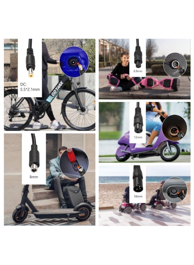 Fukukawa Electric Scooter Charger 42V 2A 8MM Pin Fast Charging Adapter with UK Plug for E-Bike & Mobility Scooter - Image 4