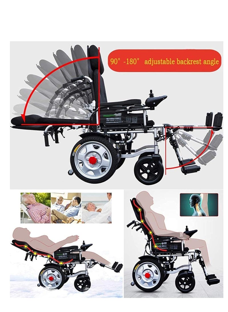Cool Baby Style Electric Power Wheelchair Can Fold Lightweight Elderly Disabled Intelligent Adjustment Automatic Full lying Electric Wheelchair Scooter  - Image 4