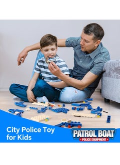 XICEN 6 in 1 Battleship Building Toy, 1230 Pieces City Police Station Building Kit with Police Car, Patrol Boat, Helicopter, Tank, Construction Toy for Kids Boys Girls  - Image 5
