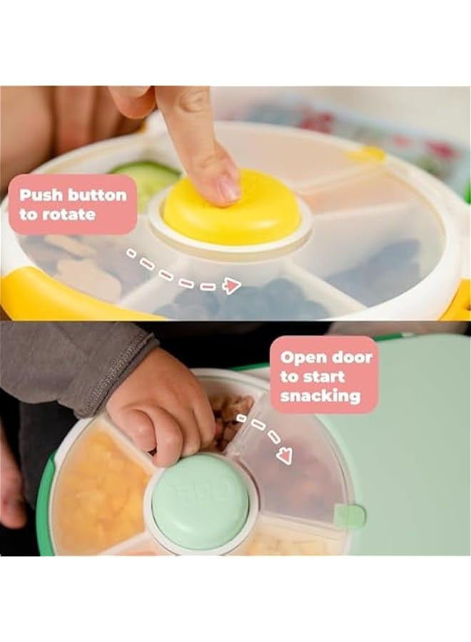 بيوينتي صندوق غداء للاطفال من لياروميس مع موزع 5 اقسام + صندوق غداء، حاوية غداء 2 في 1 بنمط بينتو و5 مساحات تخزين صغيرة + 1 مساحة تخزين كبيرة للساندويتشات (لون ارجواني)، أكريليك - Image 3