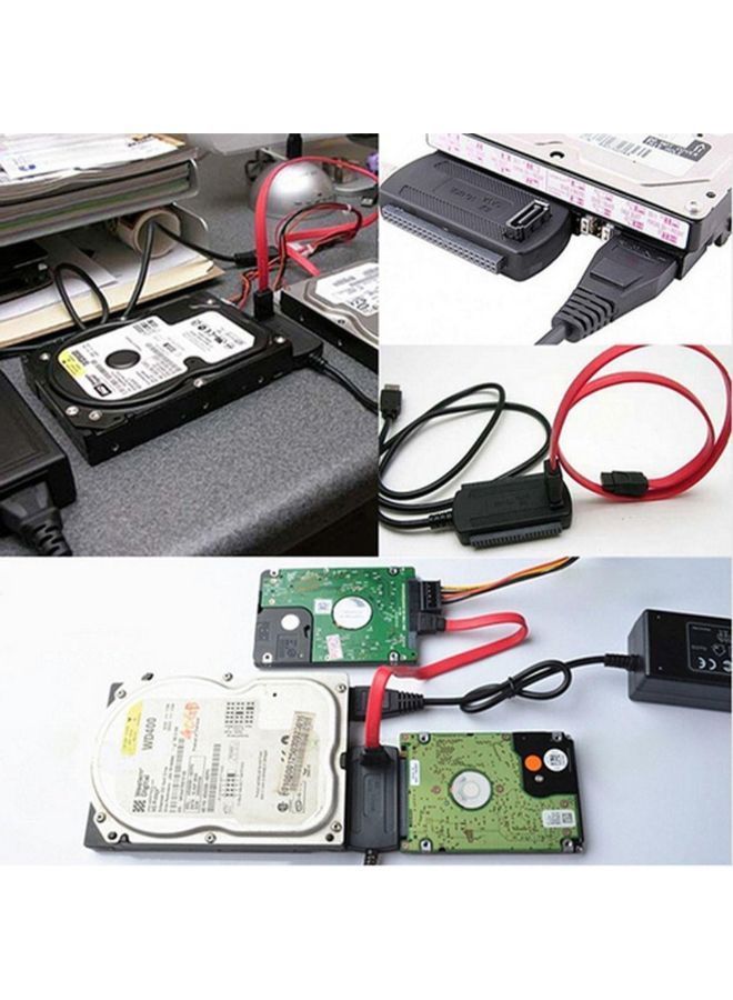 USB To IDE SATA Adapter Cable Connector Black