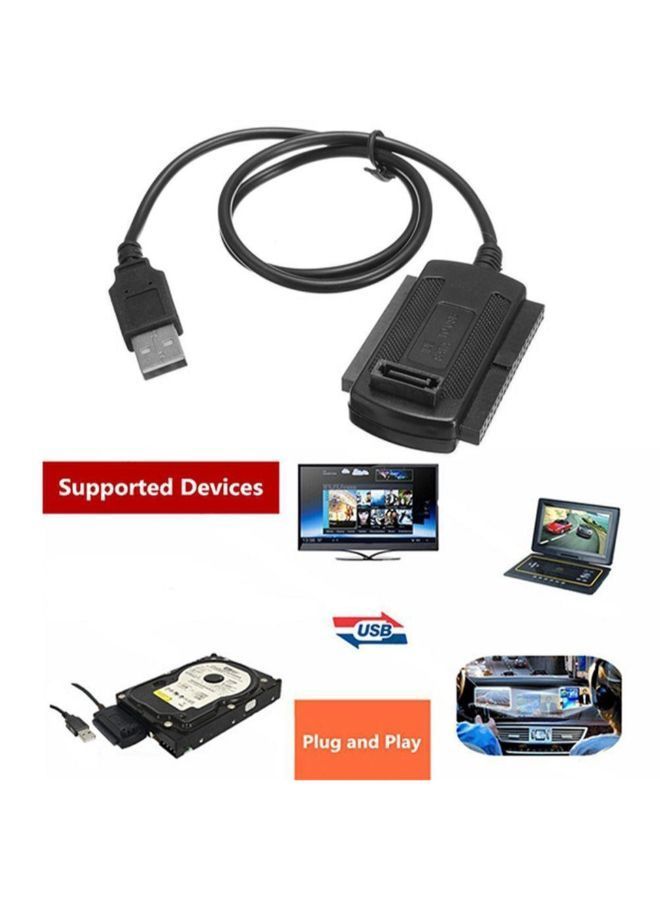 USB To IDE SATA Adapter Cable Connector Black
