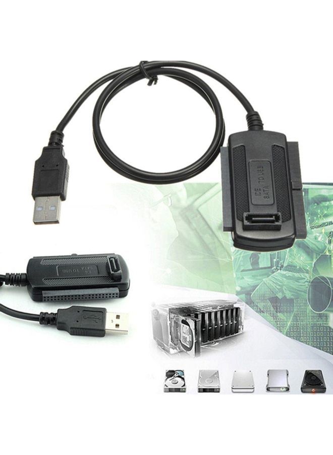 USB To IDE SATA Adapter Cable Connector Black